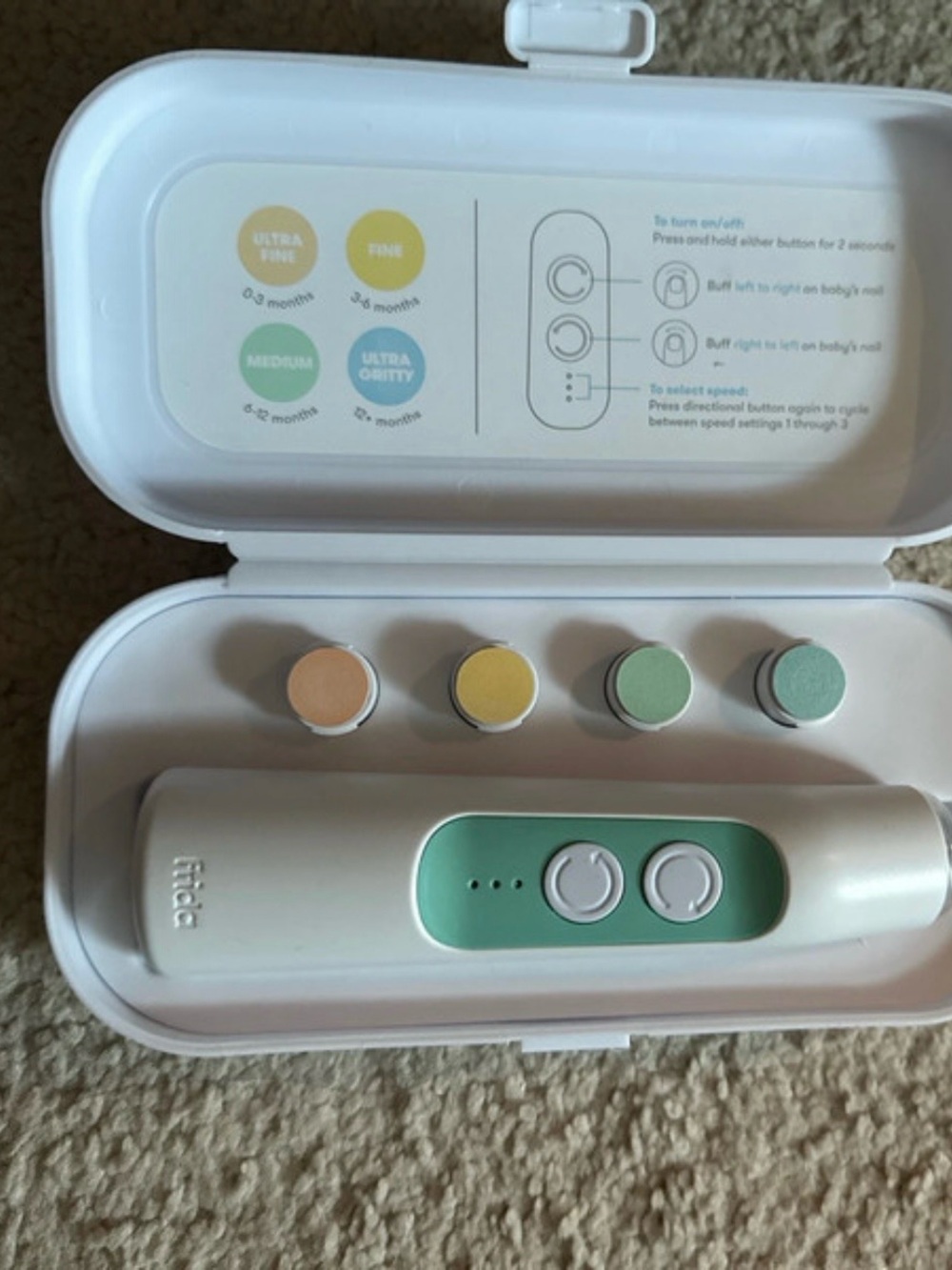 Frida Baby Electric Nail Trimmer Kit - White with Mint Accents